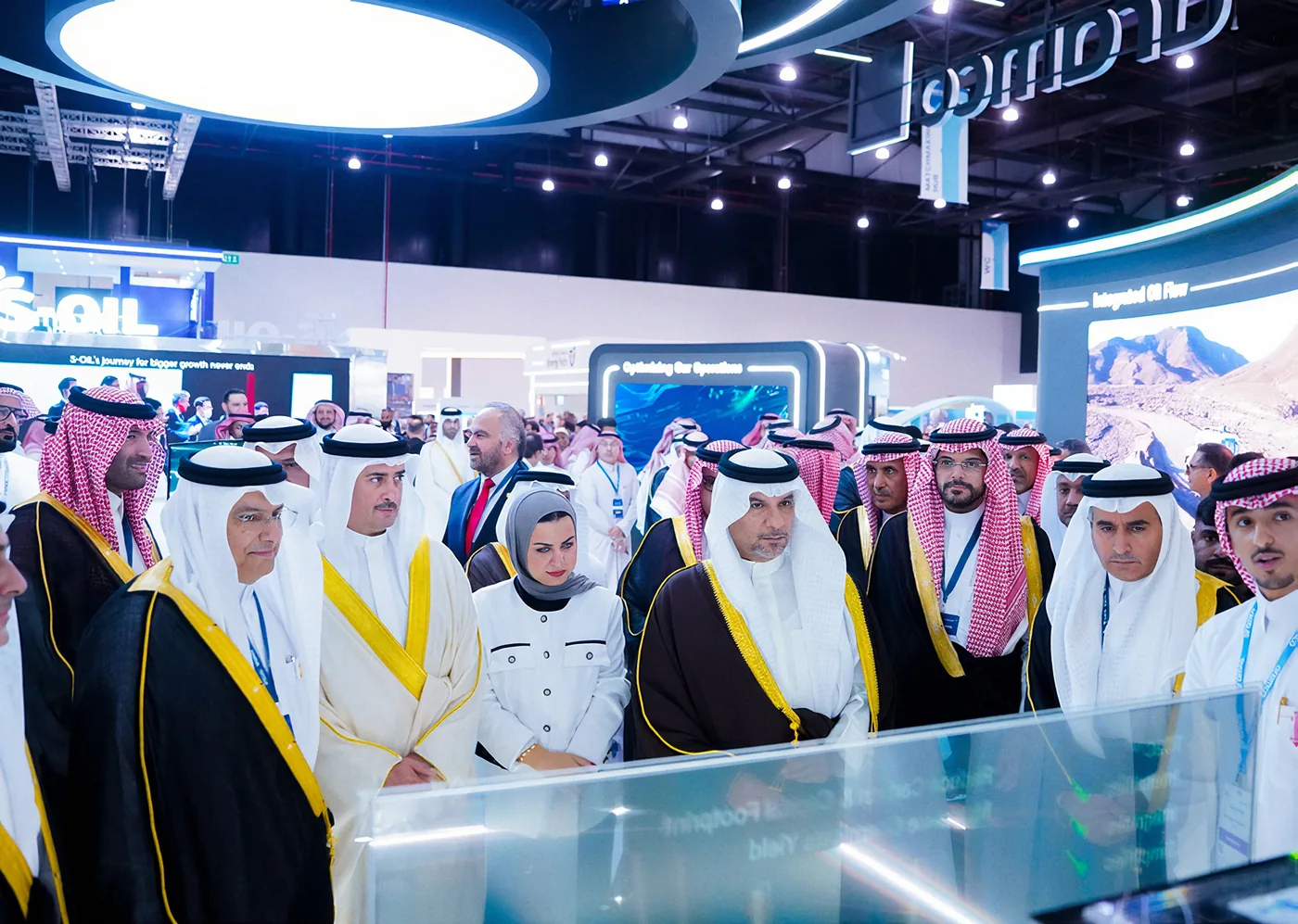 Guests touring an exhibition stand